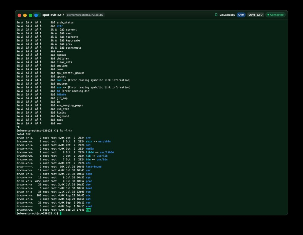 SSH session to a spot VM