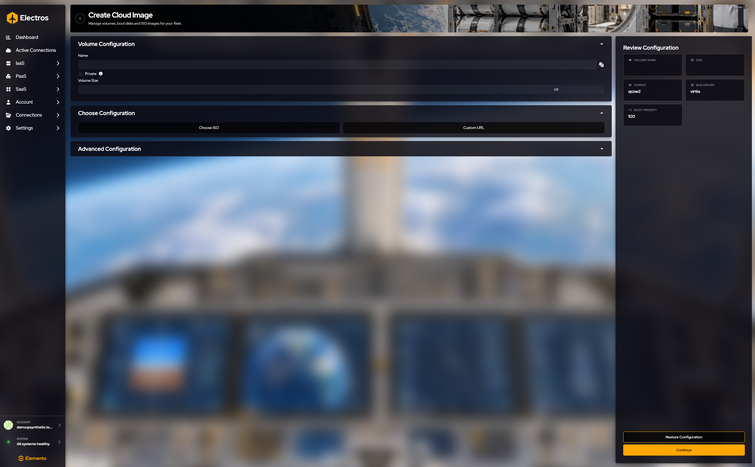 Create cloud image form